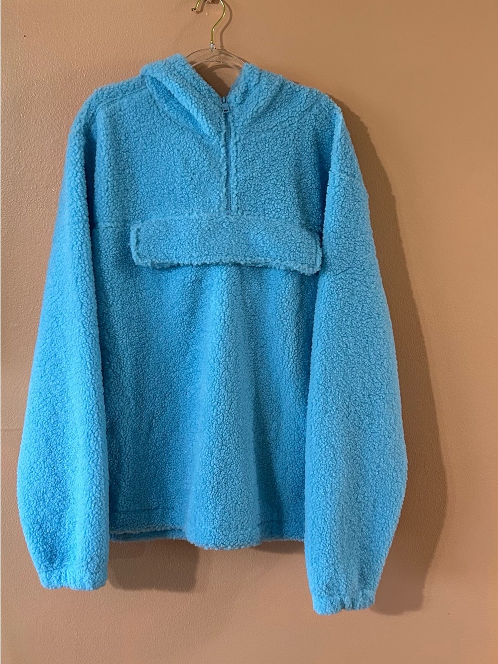 Cozy Half-Zip Sherpa Jacket - Blue